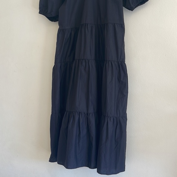 C & A Premium Black Midi Poplin Dress | Size Large | Prima Cotton - Picture 6 of 11
